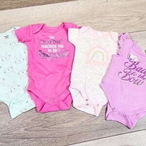 Girls 0-3 Month Short Sleeve Onesie Lot